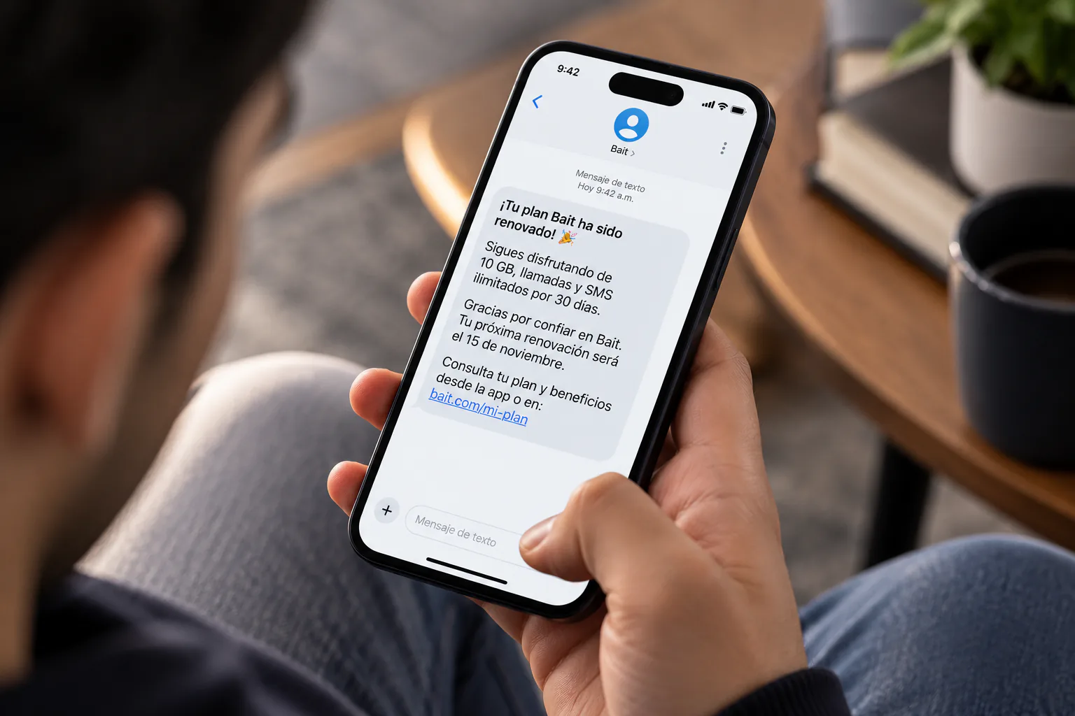 Avisos y recordatorios con SMS: ejemplo en pantalla