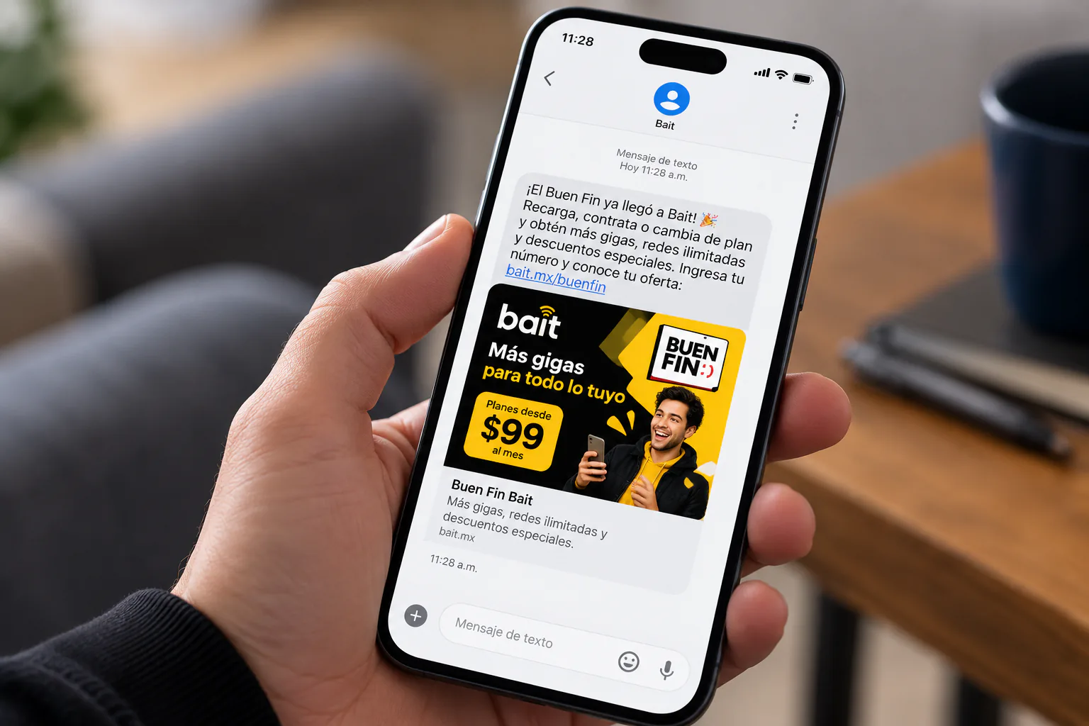 Campañas y promociones con SMS: ejemplo en pantalla